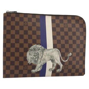 LOUIS VUITTON Damier Savannah Pochette Jules GM Clutch Bag